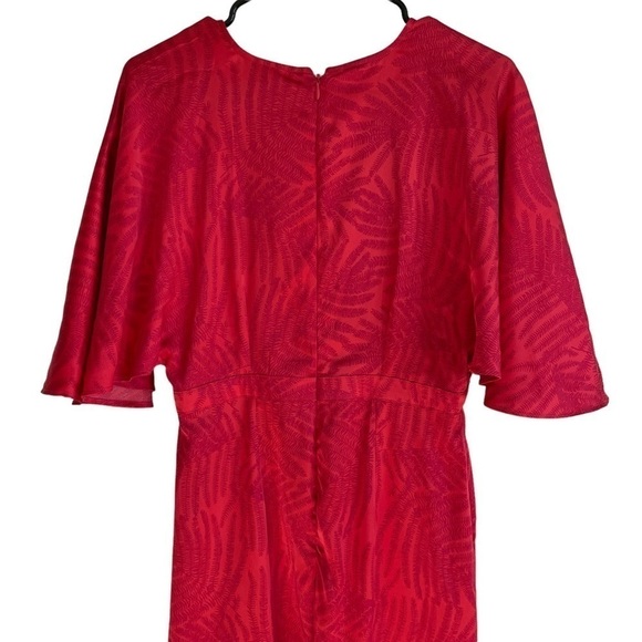 Fe Noel Palm Leaf Contrast-Print Exaggerated Flutter-Sleeve Maxi Dress, Size 6 - Picture 8 of 8